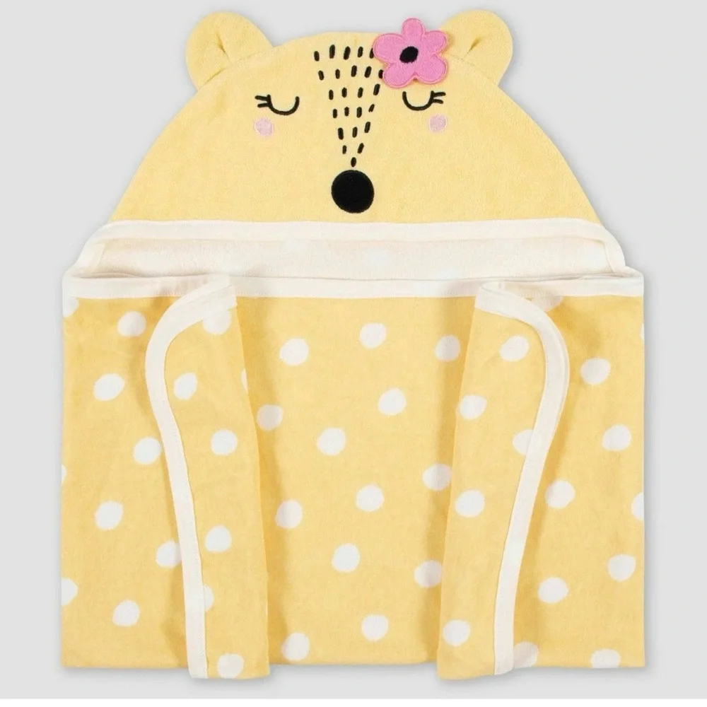 Bath Towel Wrap Gerber Baby Fox Trey Hooded Oslo-Tex 22”x33” New